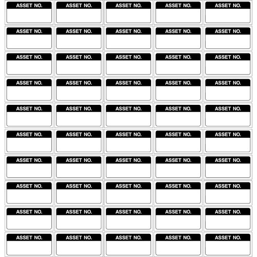 Quality control labels Asset number- 50 Stickers 40mm x 20mm