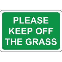 Please keep off the grass safety sign - 1.2mm Rigid plastic 300mm x 200mm