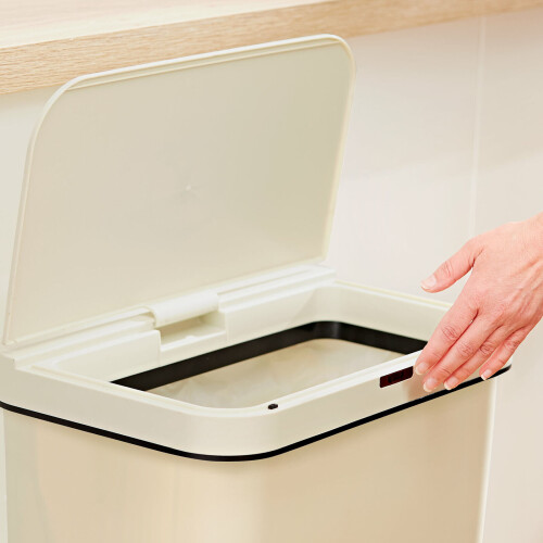 Tower 50L Rectangular Sensor Bin, Cream 2