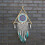 Protection Dream Catcher - Lrg Macrame Pyramid White/Turquoise 1