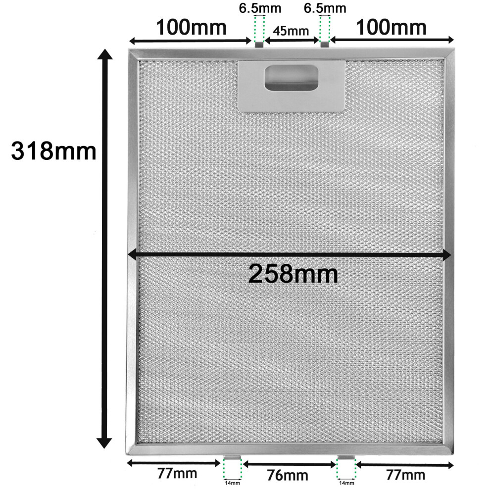 SPARES2GO Metal Mesh Filter for all Makes of Cooker Hood/Extractor Fan Vent (Silver, 318 x 258 mm)