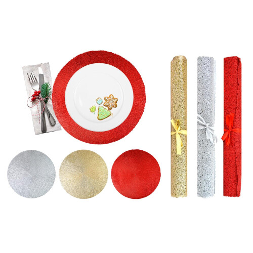 Red Mesh Place Mats Washable Christmas Table Mat Table Runner