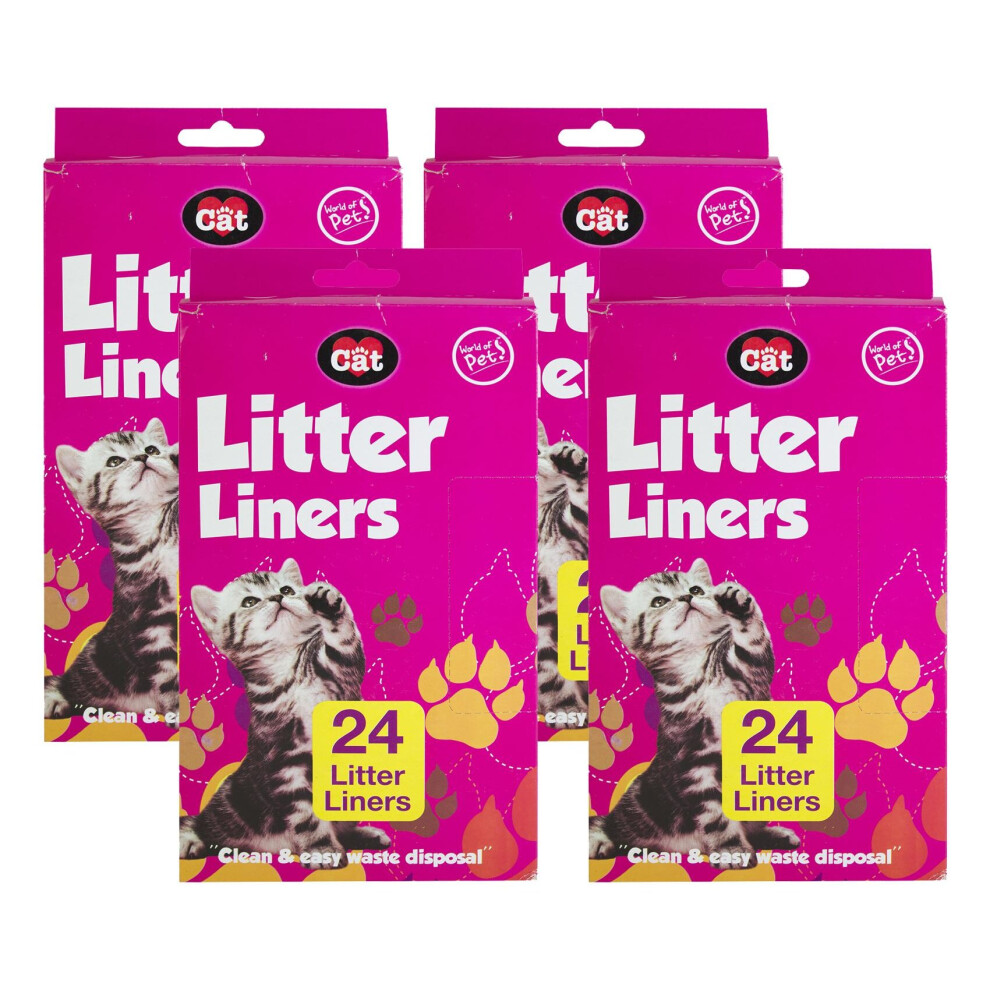 Litter tray liners bags cat kitten easy clean waste disposal pack of 96