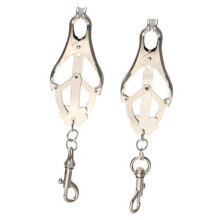 Silver 'Bow@ Nipple Clamps with Clips