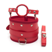 High Neck Fetish Collar - Red