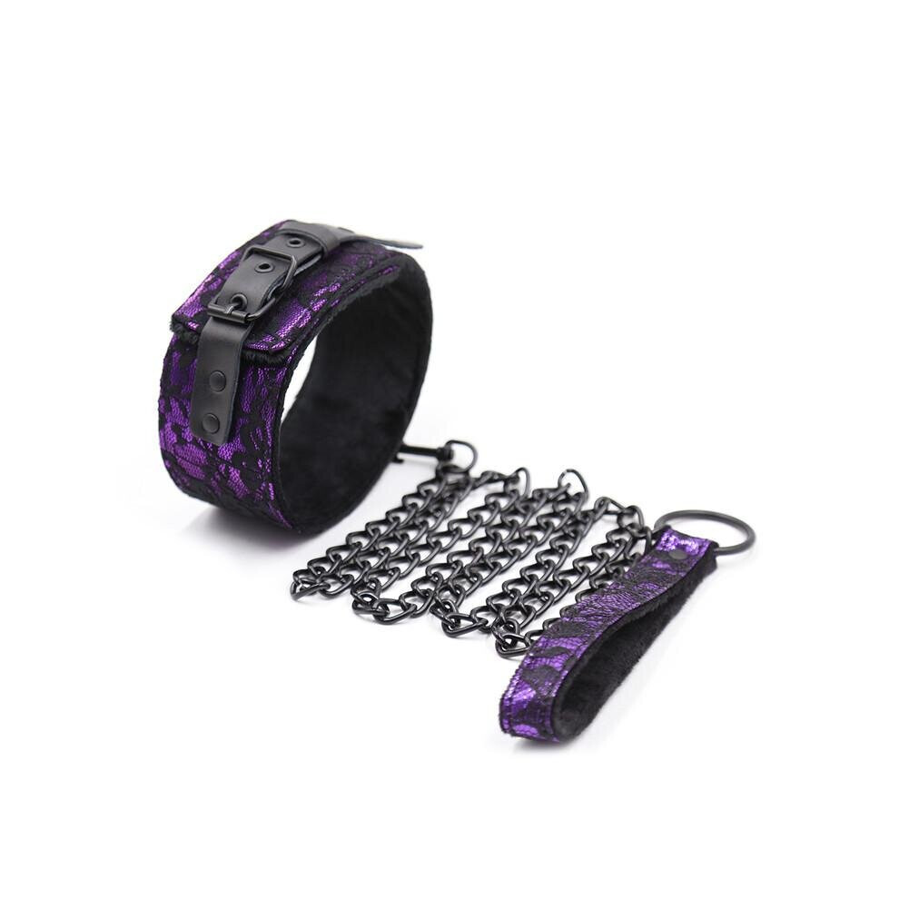 The Room Of Doom Purple Lace Collar And Lead