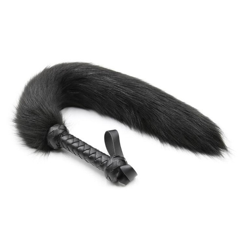 Fox Tail Flogger with Plaited Handle