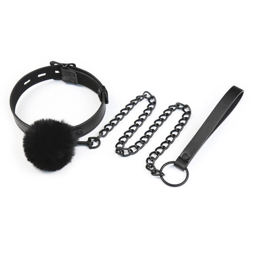 Fluffy Ball Gag and Lead
