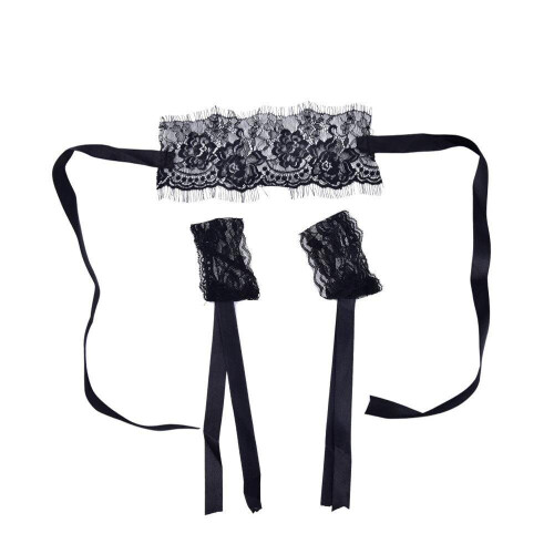 Lace Eye Mask and Cuffs