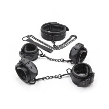 BDSM Handcuffs, Ankle Cuffs, Collar and Lead