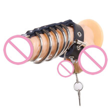 'The Sub' Lockable, Leather and Steel Chastity Cage