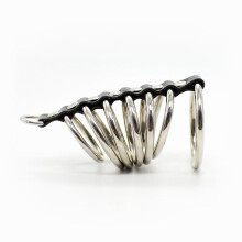 Multi Ring Cock Steel and Leather Cock Cage
