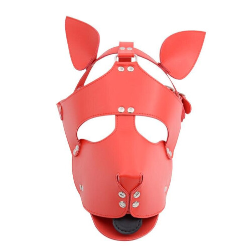 Dog Style Fetish Mask - Red