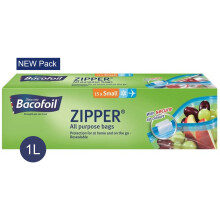 Bacofoil Zip n Seal Food Freezer All Purpose Zipper Bags│BPA Free│SML