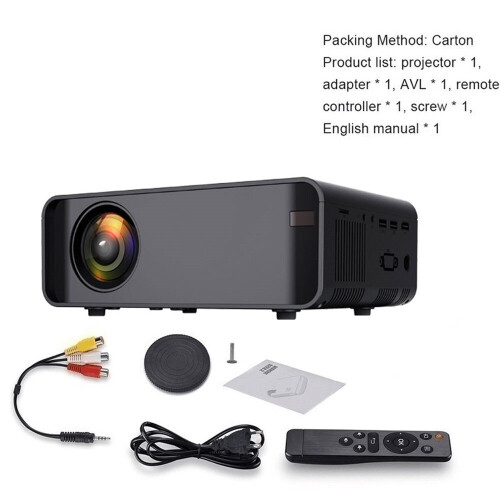 (Black, Wifi Android Version) HD 1080P Projector Smart Home LED Projector WiFi 1