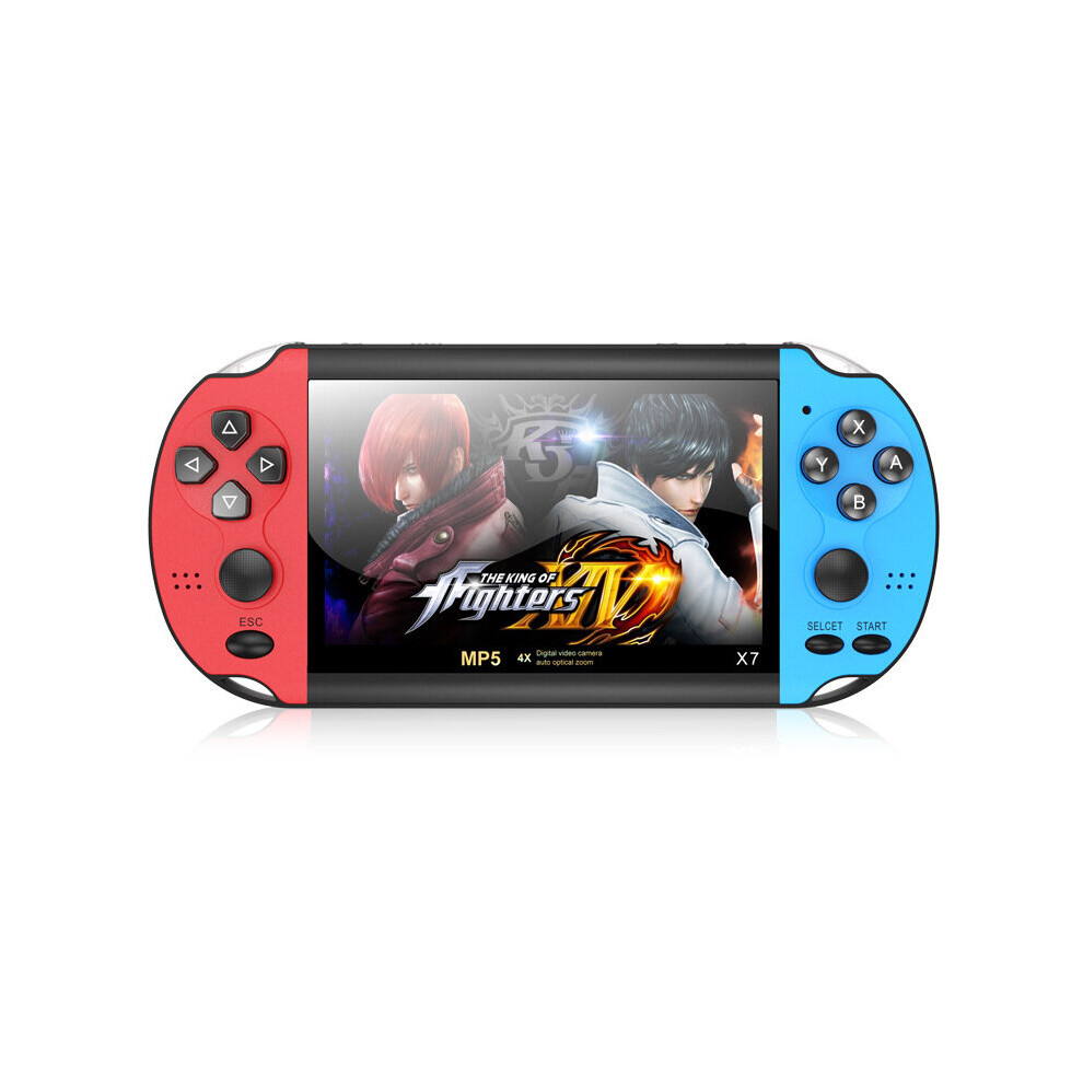 ( &Blue) X7 Retro Handheld Game Console 4.3 Inch 8Gb Built In 10000 Games Red/Blue 7067315769308