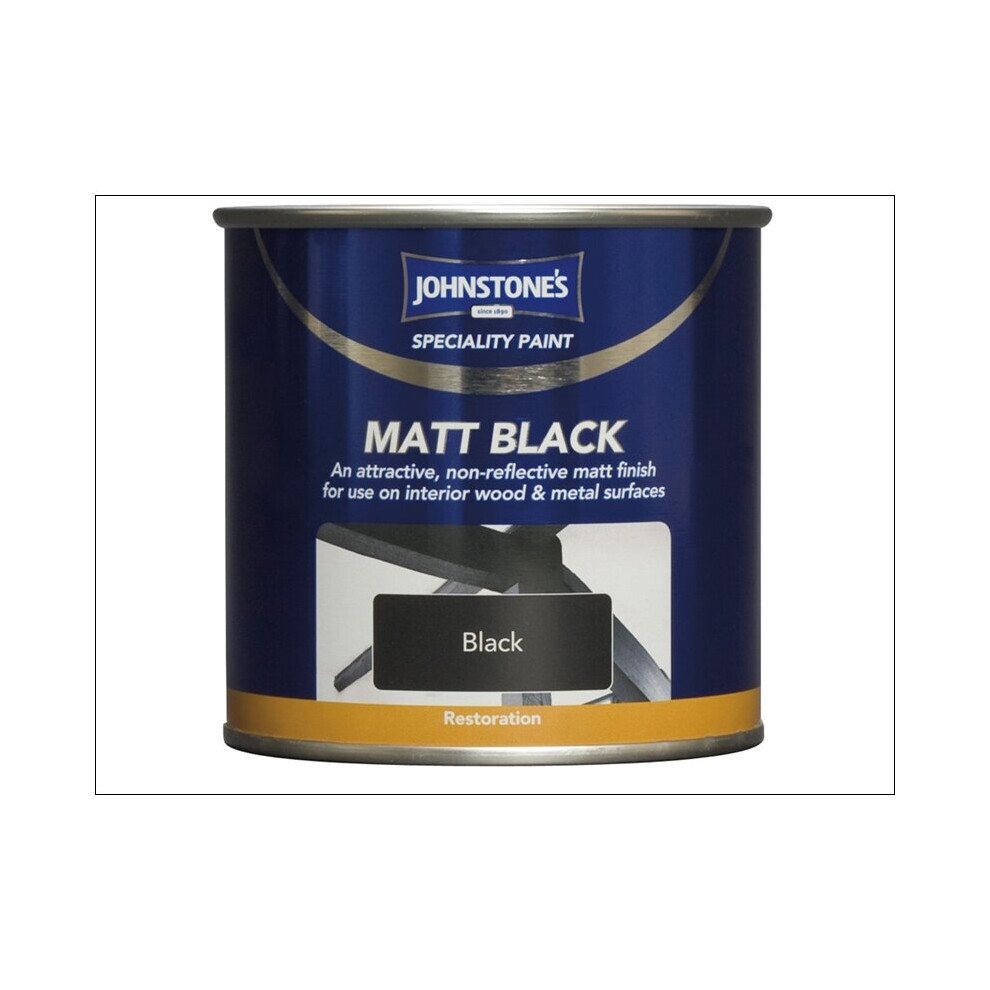 Johnstones Paint Matt Black Paint 750ml