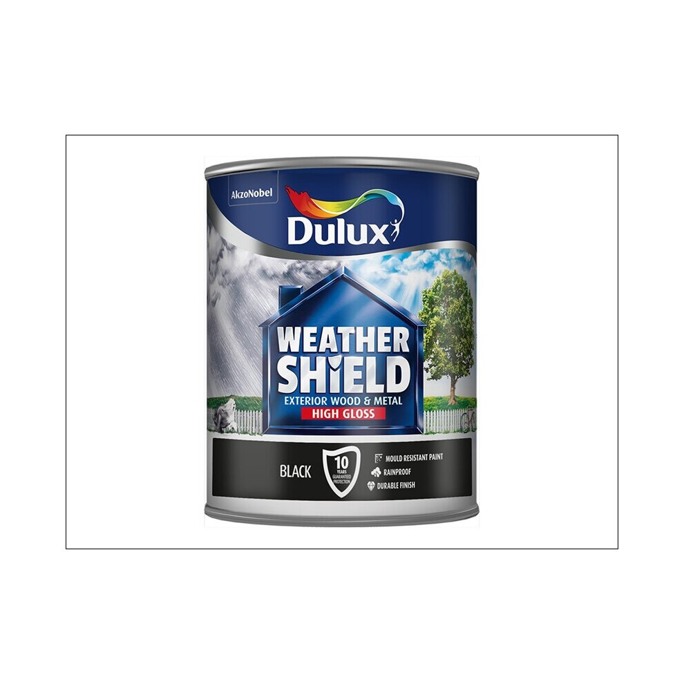 Dulux Weathershield Exterior Gloss Black 750ml