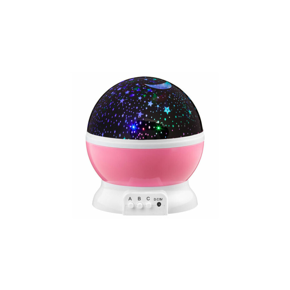 () Rotating Led Projector Star Moon Sky Baby Kids Night Master Lamp Gift Home Pink/Light