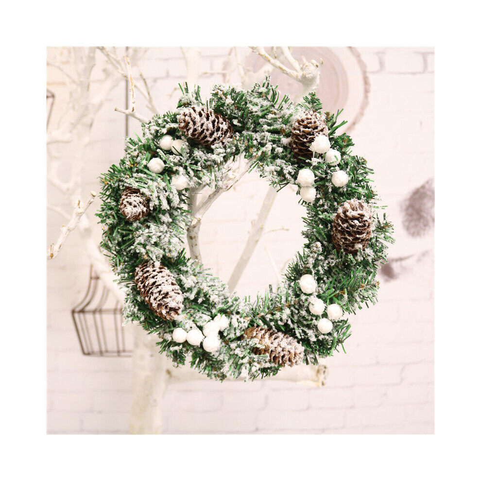 (Flocking wreath) Christmas Festive Door Wreath Door Room Wall Decor