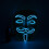 Ranpo V For Vendetta Halloween Mask El Wire Light Up LED Face Mask 3