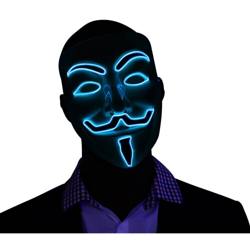 Ranpo V For Vendetta Halloween Mask El Wire Light Up LED Face Mask 1