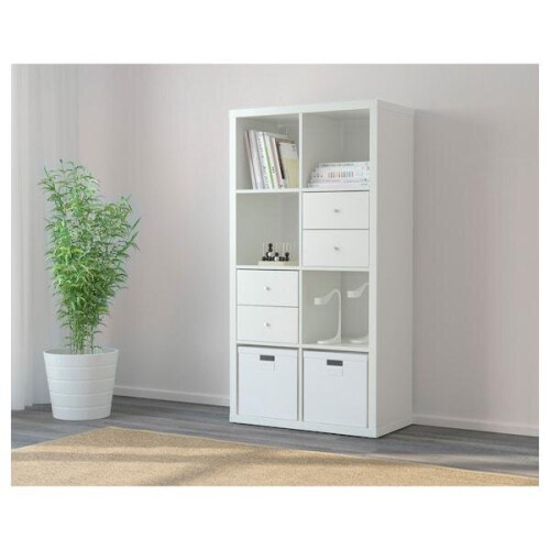 IKEA KALLAX 8-Shelf Storage Unit, White, 77x147 cm (802.758.87) Vertical or Horizontal 1