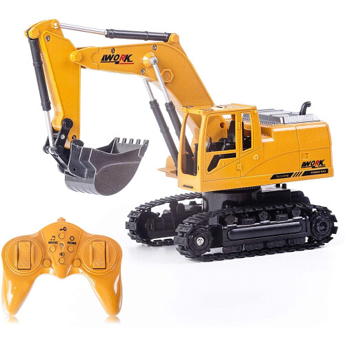 Digger Excavator Construction Vehicle Toy With Remote Control For Kids ...