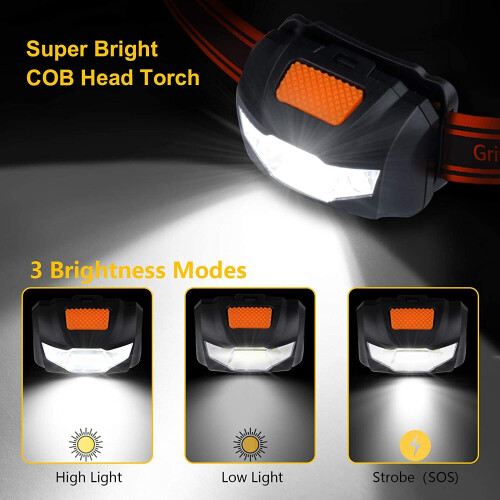 LED Head Torch Headlamp Super Bright Headlight Waterproof 2 Pack 2