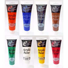 8 x 120ml Acrylic Paint Tubes Assorted Colour Kids Arts Crafts Canvas