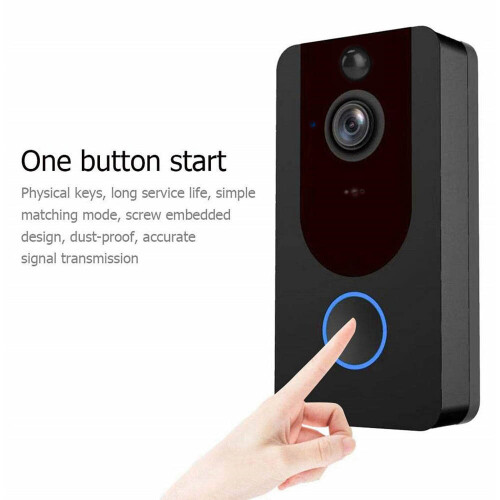 (Black) Smart Home Doorbell Monitoring Intercom Wireless 2