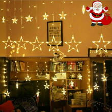(Red) LED Twinkle Star Curtain Window Fairy Lights Christmas Party Wedding Plug in