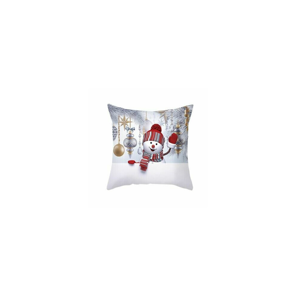 (Snowman) 18" Christmas Cushion Cover Pillow Case Sofa Throw