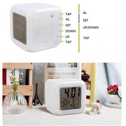 Ranpo LED Glowing Alarm Clock Multi-Function 7 Color Change Digital Clock 1