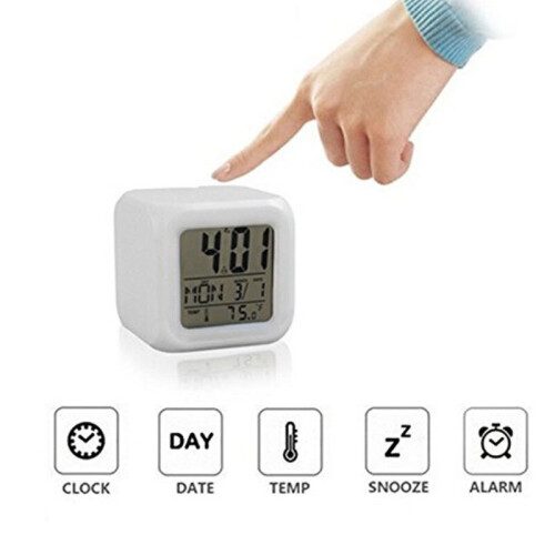 Ranpo LED Glowing Alarm Clock Multi-Function 7 Color Change Digital Clock 2