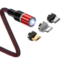 3-in-1-Multifunktions-USB-Schnelllade-Magnetdatenkabel, rundes magnetisches Schnellladekabel, 2 m