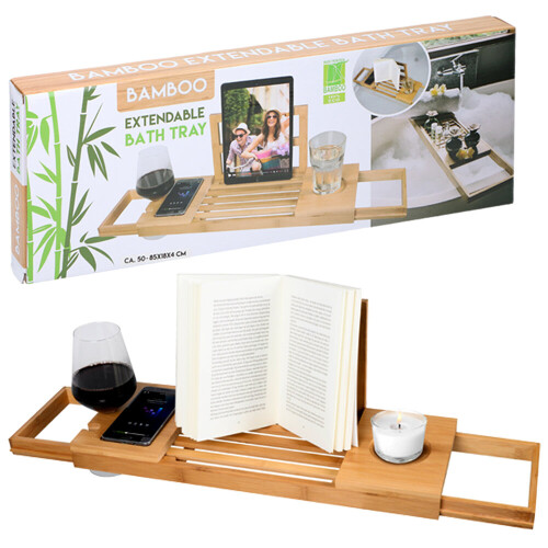 URBN Living Natural Adjustable Wooden Bath Rack