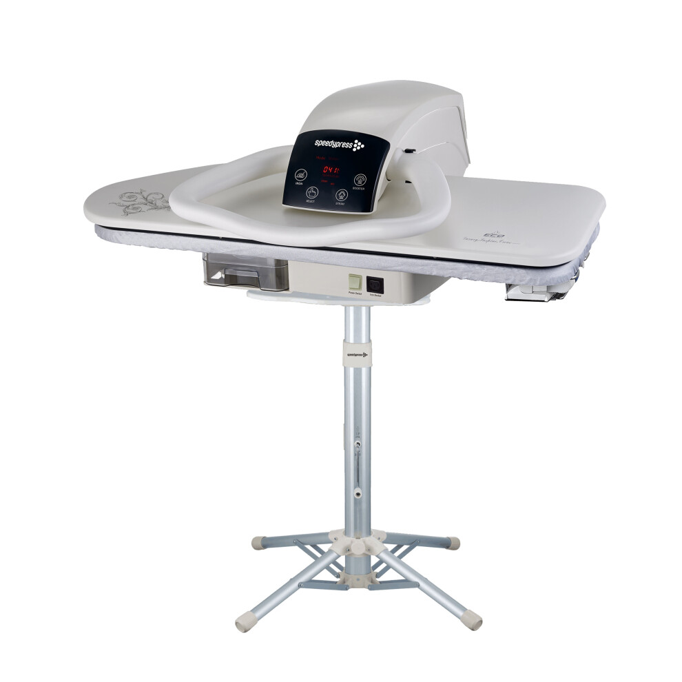 (White, 80HD + stand, 81cm, 2,600watt) Steam Ironing Press Heavy Duty Professional + Stand by Speedypress (+ FREE Iron Attachment, Anti-Scale Water Filter, Replacement Cover&Foam Underfelt)