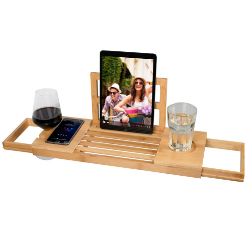 URBN Living Natural Adjustable Wooden Bath Rack 2
