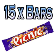 CADBURY Picnic Chocolate BAR 15 x 48.4g Stranded BAR Original