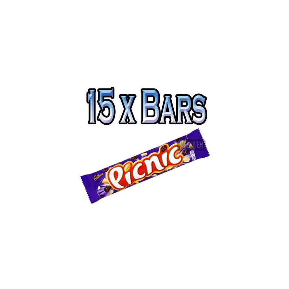 CADBURY Picnic Chocolate BAR 15 x 48.4g Stranded BAR Original