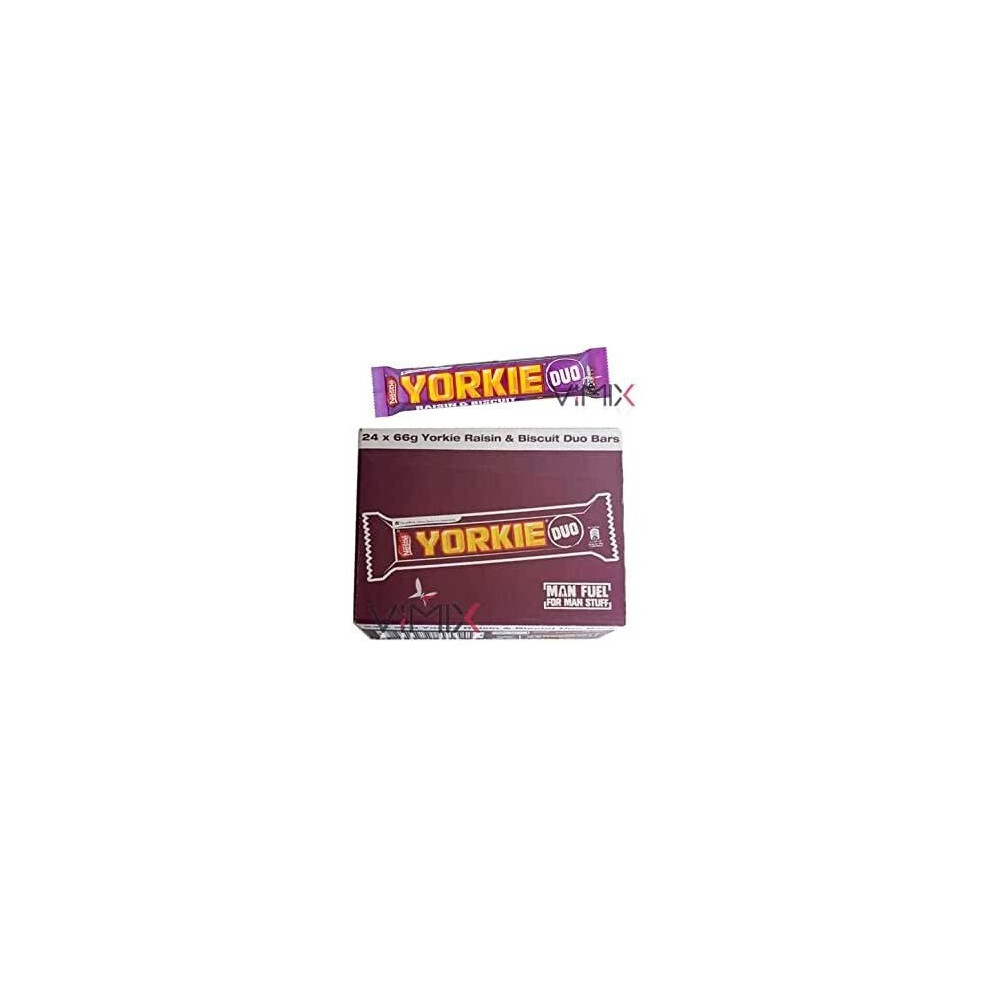 Nestle YORKIE Raisin & Biscuit Duo Chocolate Bars 24 x 66 g