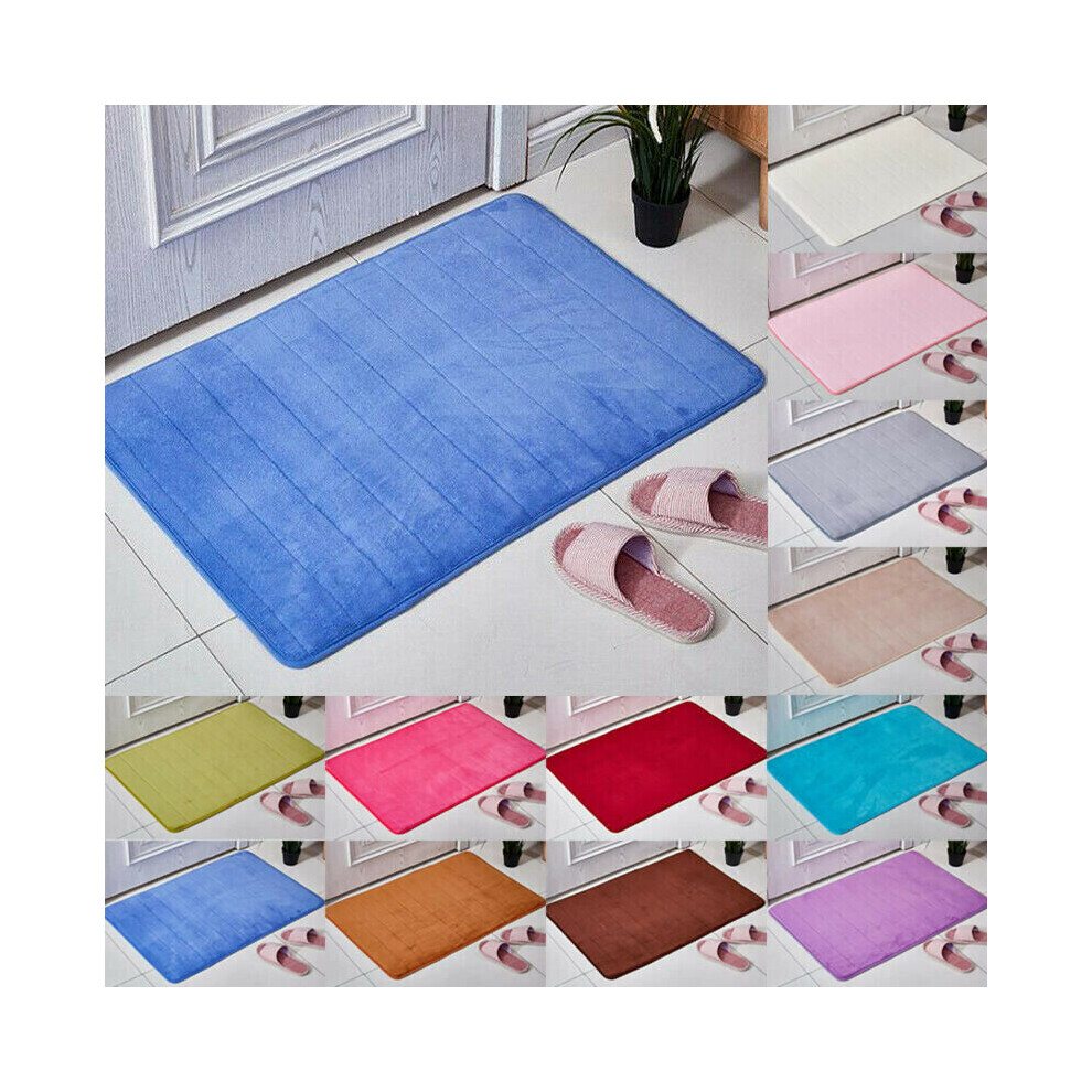 (Blue) Non Slip Door Mat Bedroom Kitchen Small Rugs Mats Washable Carpet Indoor Outdoor
