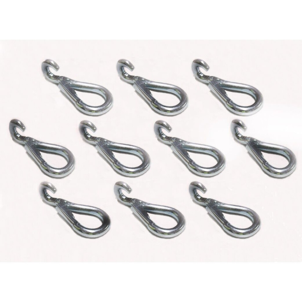 X10 2" Zinc Plated Spring Snap Hooks To Crue - Chain Grip Fixing Clip 600988506350