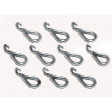 X10 3" Zinc Plated Spring Snap Hooks To Crue - Chain Grip Fixing Clip