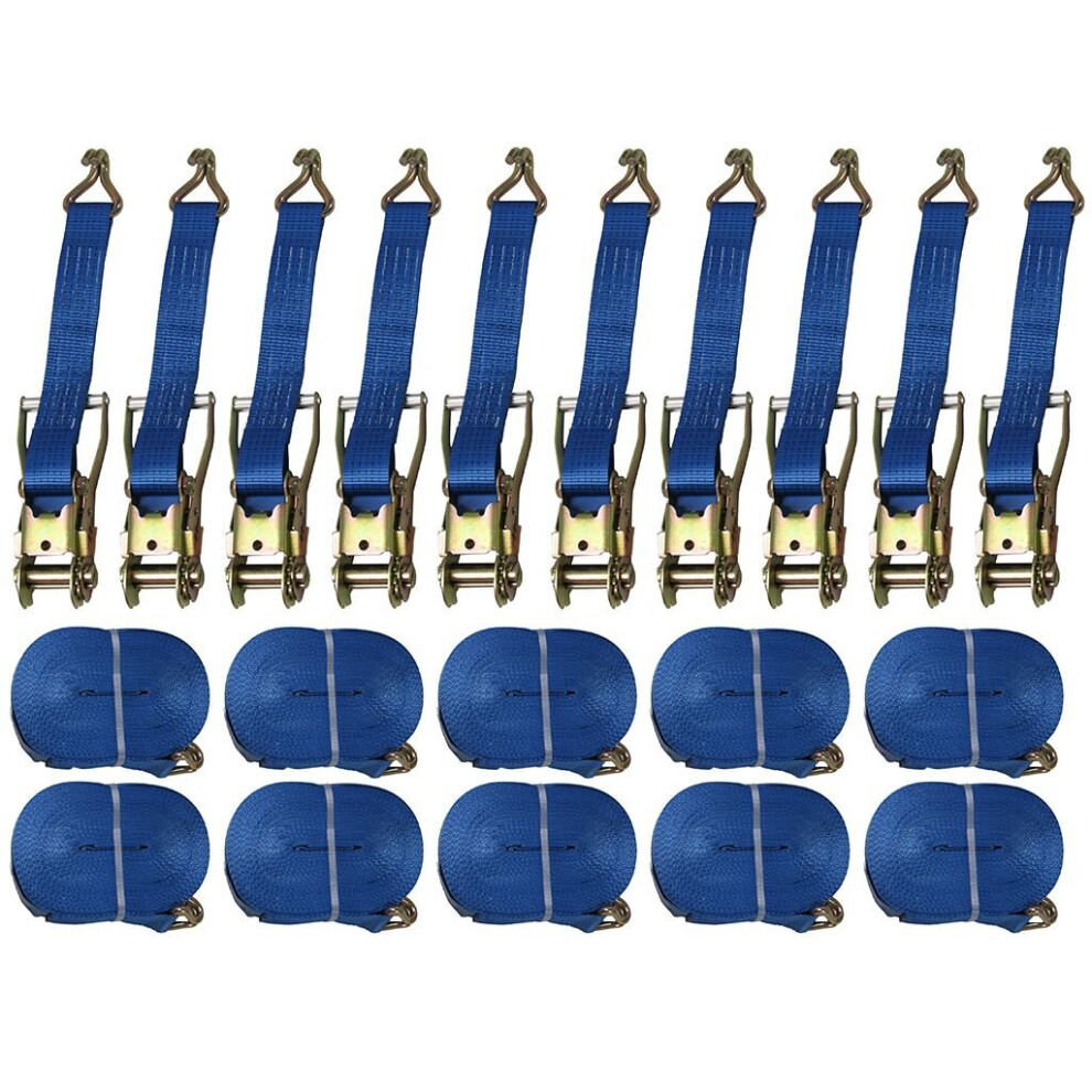 Tie Down Ratchet Straps 5T 50Mm 8M X10 (Cargo Lashing Load J Claw) 707152577939