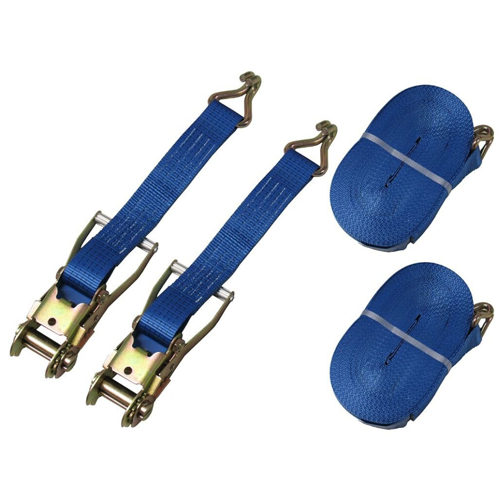 Securefix Direct Tie Down Ratchet Straps 5T 50Mm 8M X2 (Cargo Lashing Rack Load J Claw)