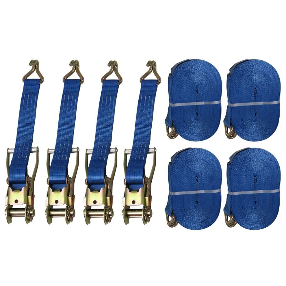 Tie Down Ratchet Straps 5T 50Mm 8M X4 (Cargo Lashing Rack Load J Claw) 707152579070