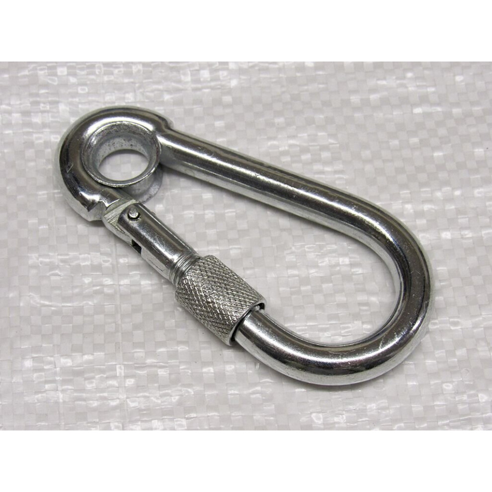 9Mm Zinc Plated Carbine Hook With Screw Nut And Eyelet - Marine Secure Gate Rope Karabina Bzp 600988498846
