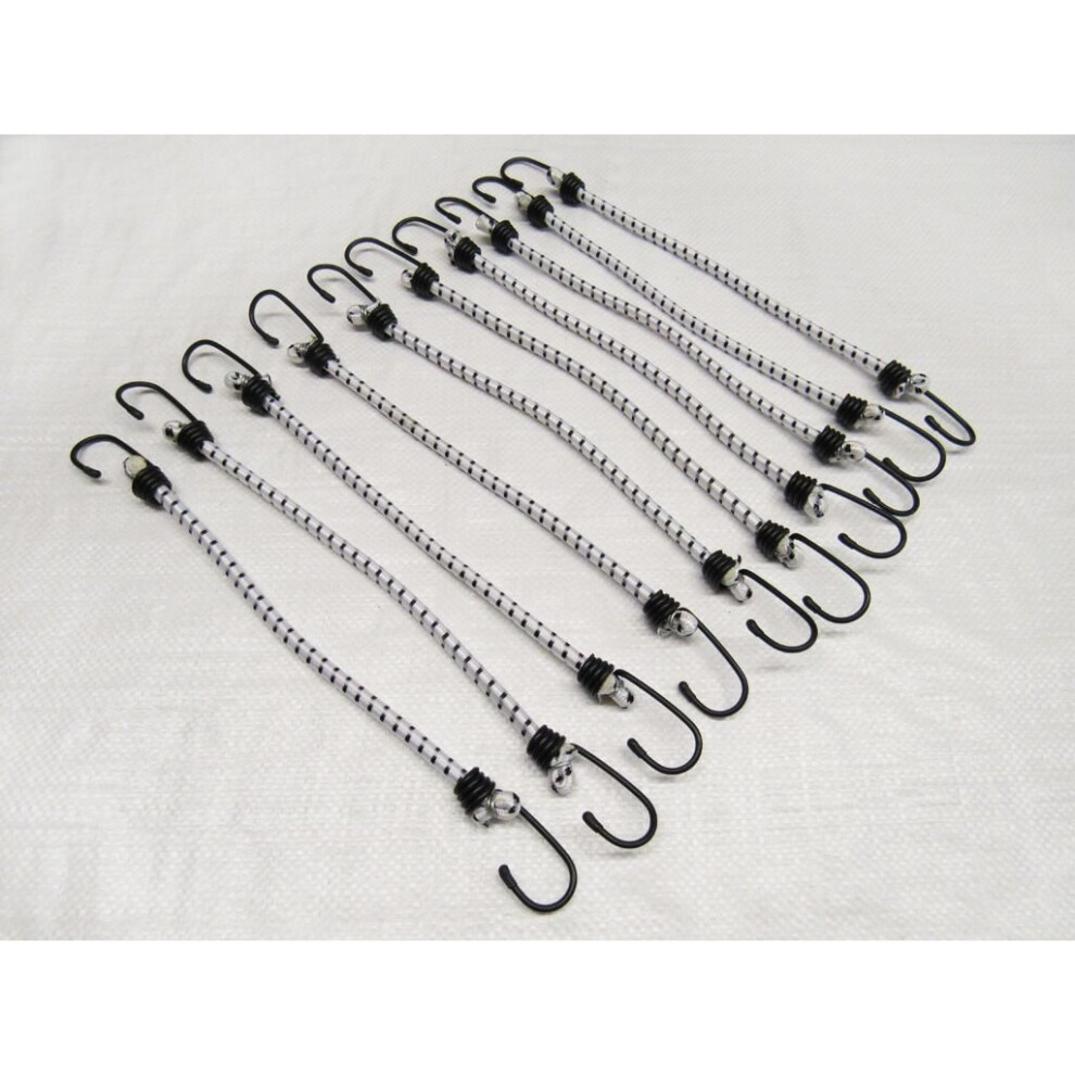 Bungee Cords X10 8Mm X 600Mm (Elastic Shock Hooks Tie Down Tarp Tent) 600988492721